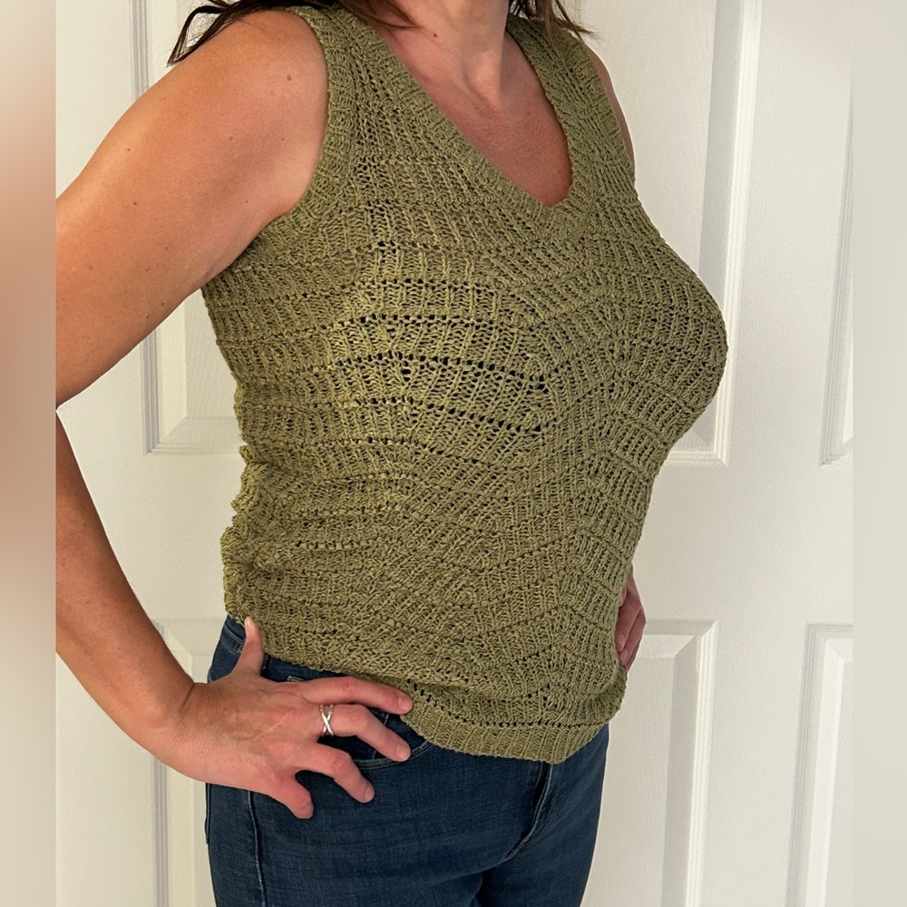 Marled Olive Knit Top